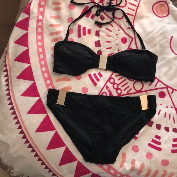 calvin klein black and gold bikini